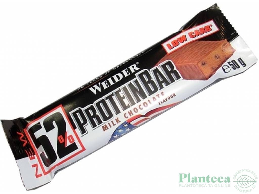 Baton proteic 52% ProteinBar ciocolata lapte 50g - WEIDER
