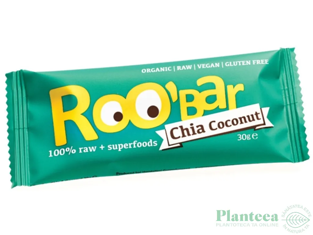 Baton chia cocos raw bio 30g - ROOBAR