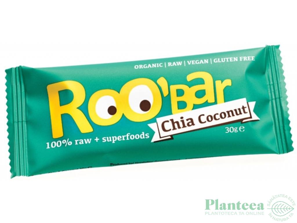 Baton chia cocos raw bio 30g - ROOBAR