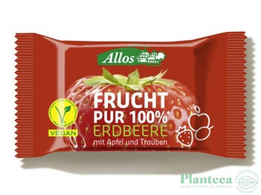 Baton vegan fructe capsuni 100% 30g - ALLOS