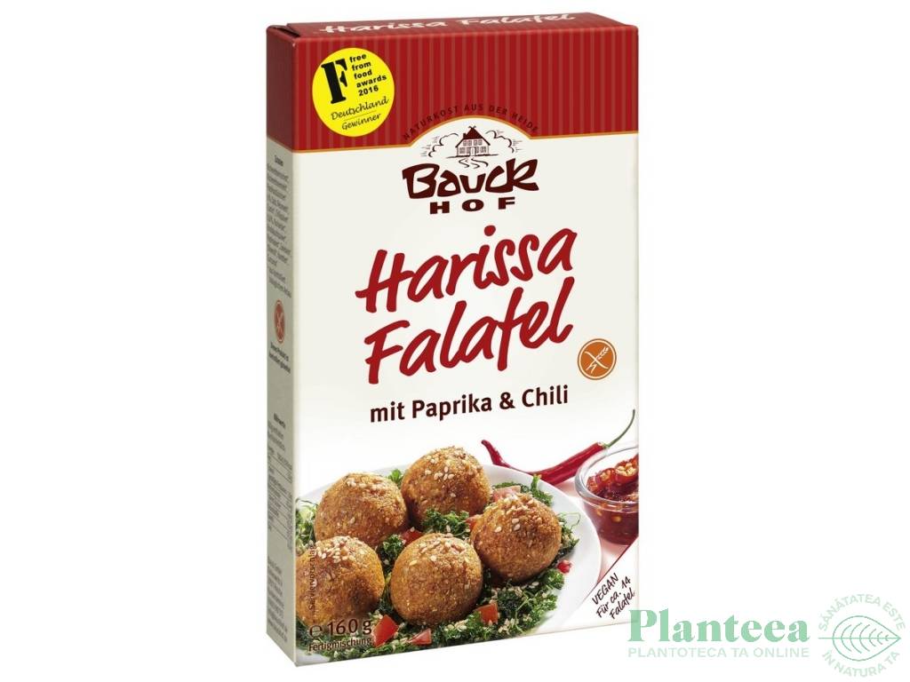 Premix falafel Harissa ardei chilli fara gluten eco 160g - BAUCK HOF