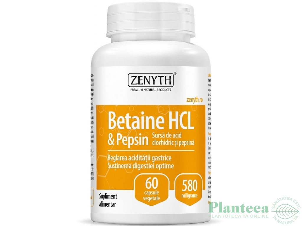 Betaine HCL pepsin 580mg 60cps - ZENYTH