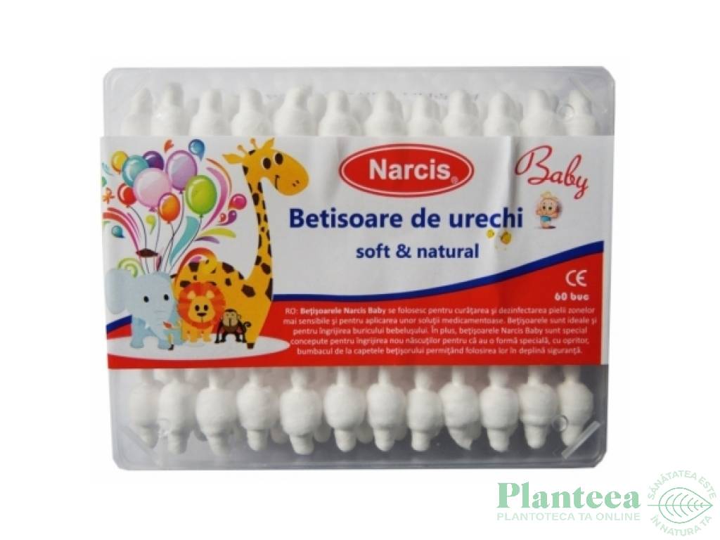 Betisoare urechi bumbac bebe 60b - NARCIS