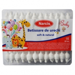 Betisoare urechi bumbac bebe 60b - NARCIS