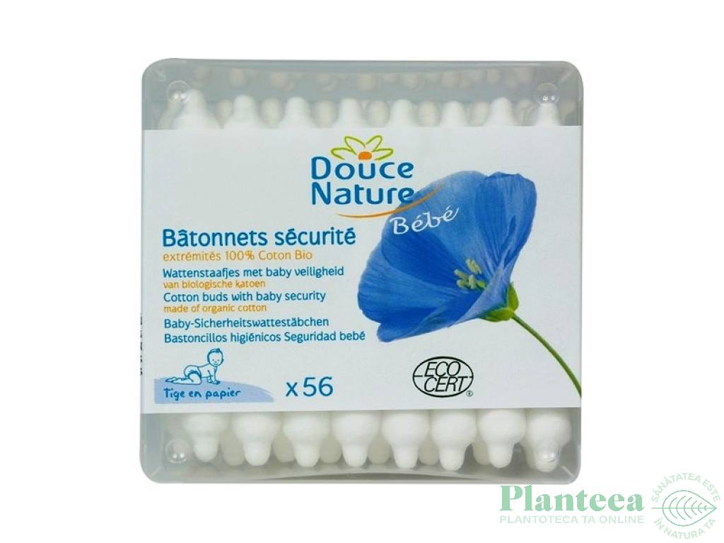 Betisoare urechi bumbac organic bebe 56b - DOUCE NATURE