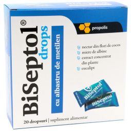 Dropsuri BiSeptol albastru metilen propolis 20cp - DACIA PLANT