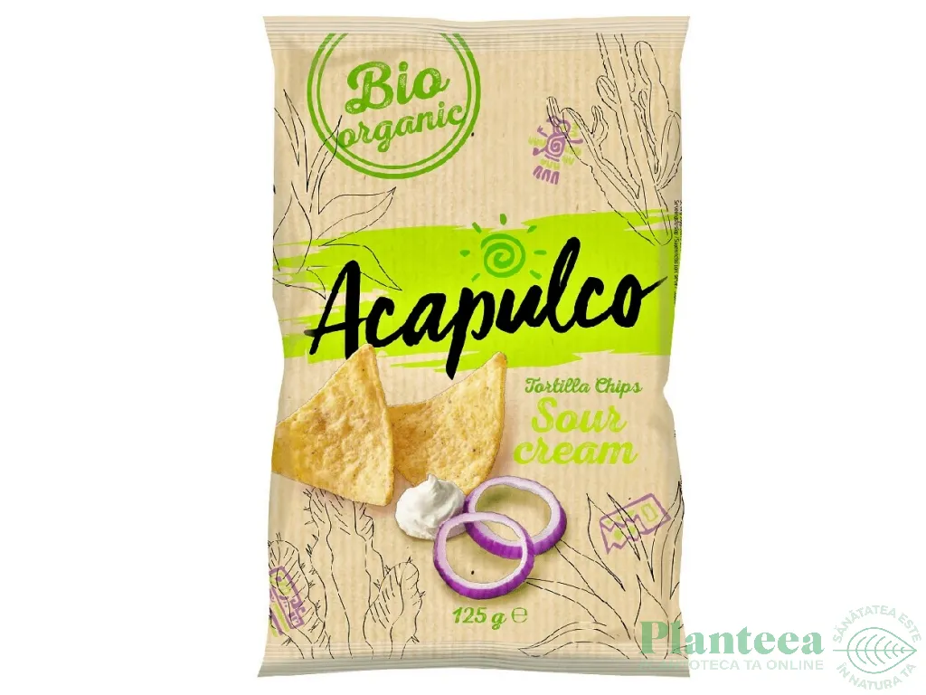 Tortilla chips smantana ceapa eco 125g - ACAPULCO