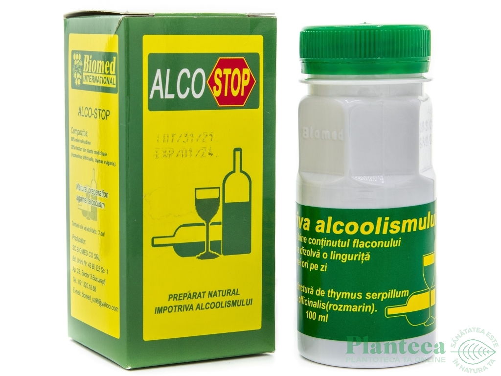 Preparat natural antialcool AlcoStop 100ml - BIOMED