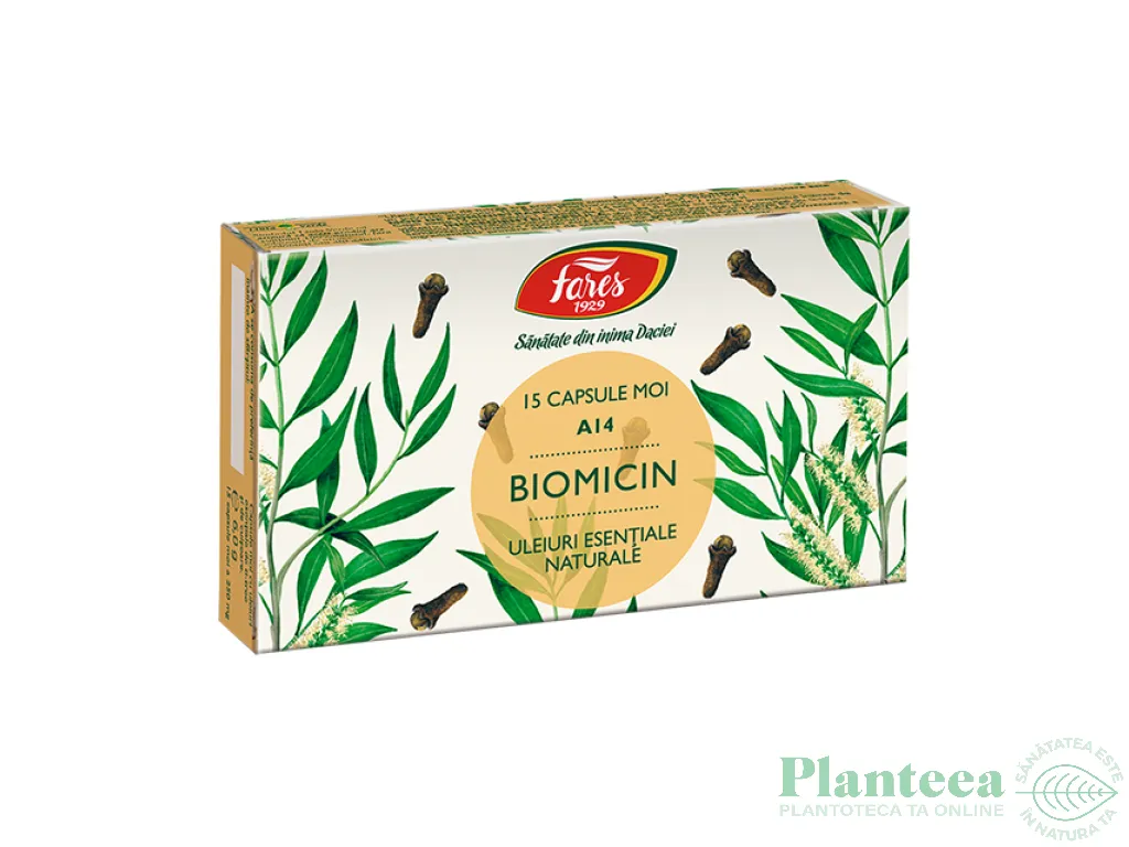 Biomicin clasic [antibiotic natural] cu uleiuri esentiale 15cps - FARES