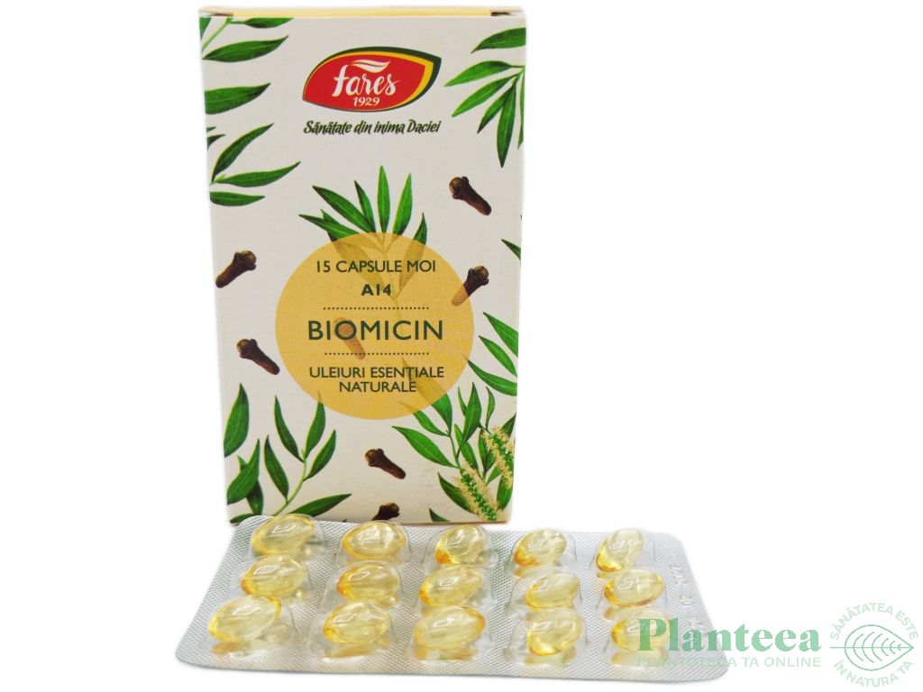 Biomicin clasic [antibiotic natural] cu uleiuri esentiale 15cps - FARES
