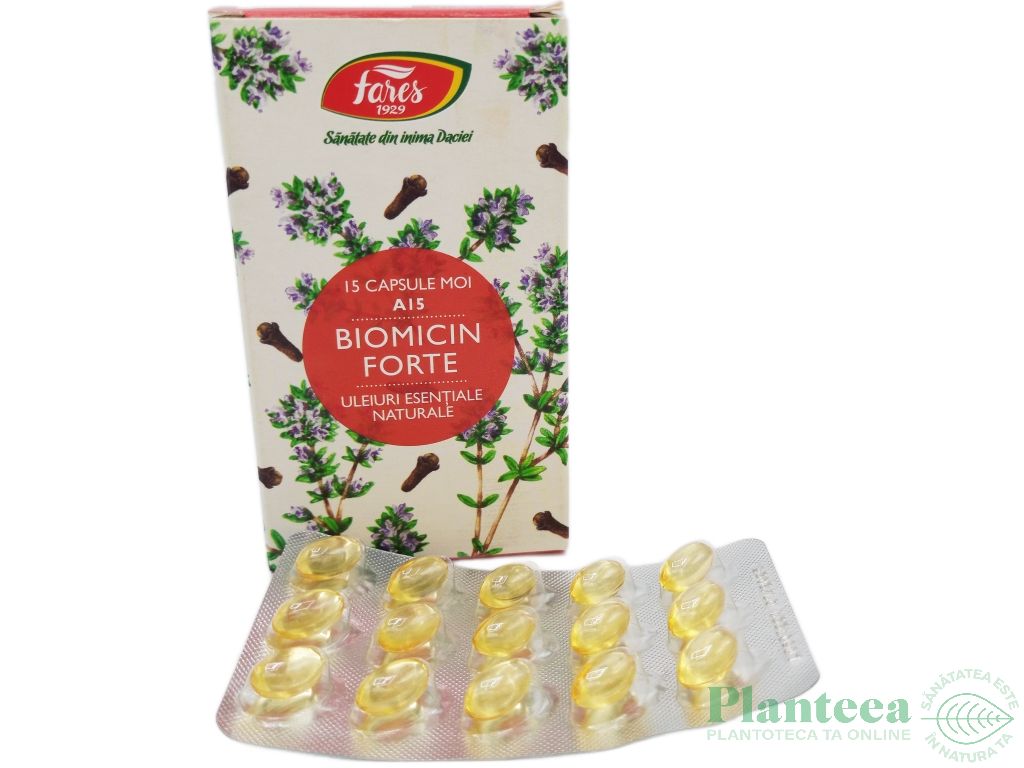 Biomicin forte [antibiotic natural] cu uleiuri esentiale 15cps - FARES