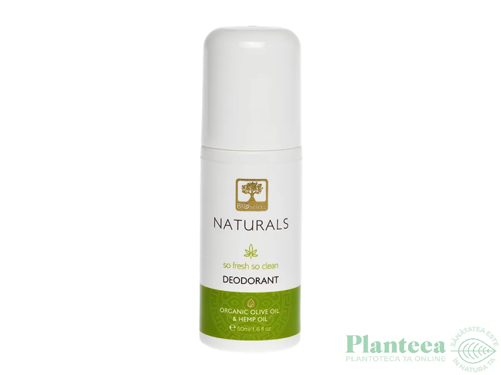 Deodorant natural ulei canepa unisex 50ml - BIOSELECT NATURALS