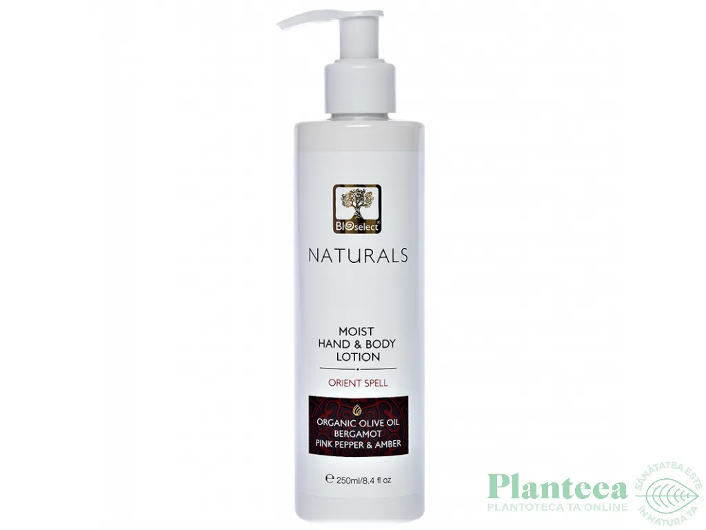 Lotiune maini corp hidratanta orientala bergamota 250ml - BIOSELECT NATURALS