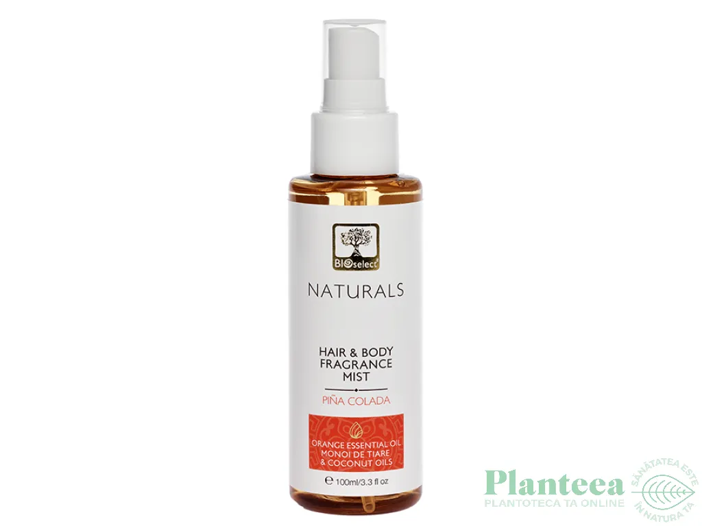 Parfum hidratant par corp pina colada portocala monoi tahiti 100ml - BIOSELECT NATURALS