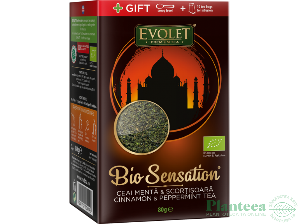 Ceai menta scortisoara Bio Sensation 80g - EVOLET