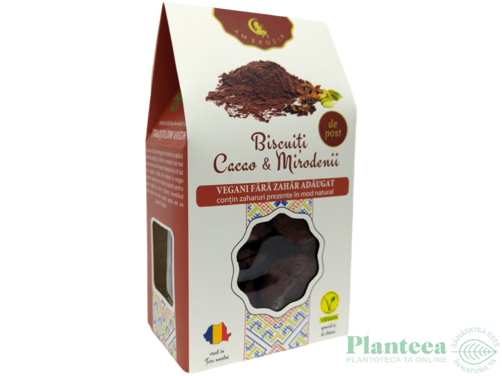 Biscuiti vegani cacao mirodenii fara zahar 130g - AMBROZIA