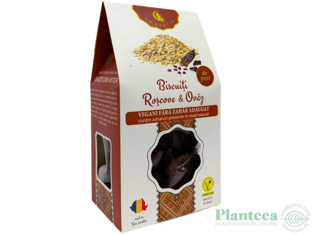 Biscuiti vegani roscove ovaz fara zahar 130g - AMBROZIA