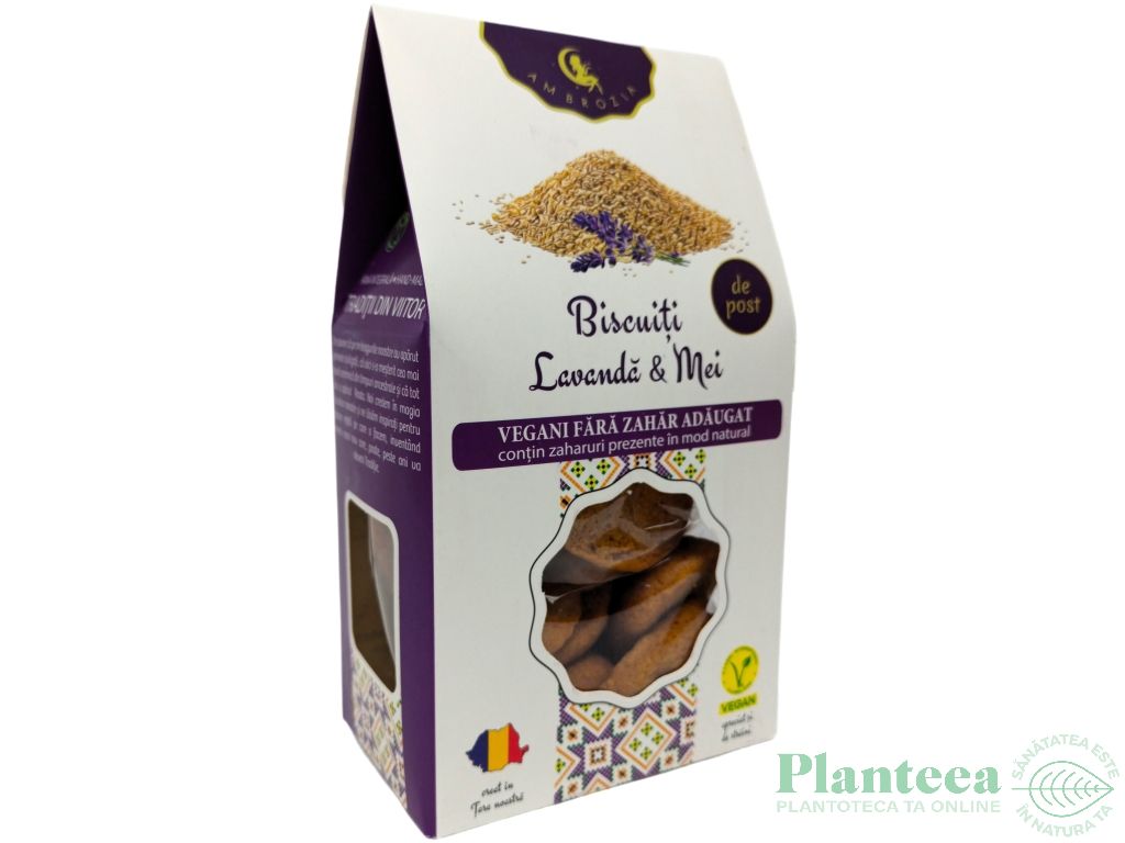 Biscuiti vegani lavanda mei fara zahar 130g - AMBROZIA