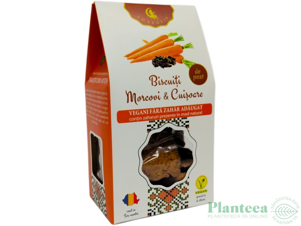 Biscuiti vegani morcovi cuisoare fara zahar 130g - AMBROZIA