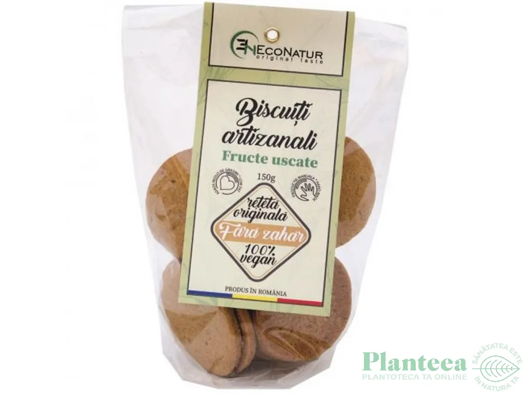 Biscuiti artizanali fructe uscate fara zahar 150g - ECONATUR