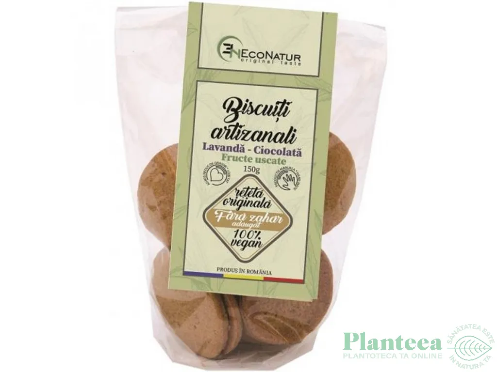 Biscuiti artizanali lavanda ciocolata fructe uscate fara zahar 150g - ECONATUR