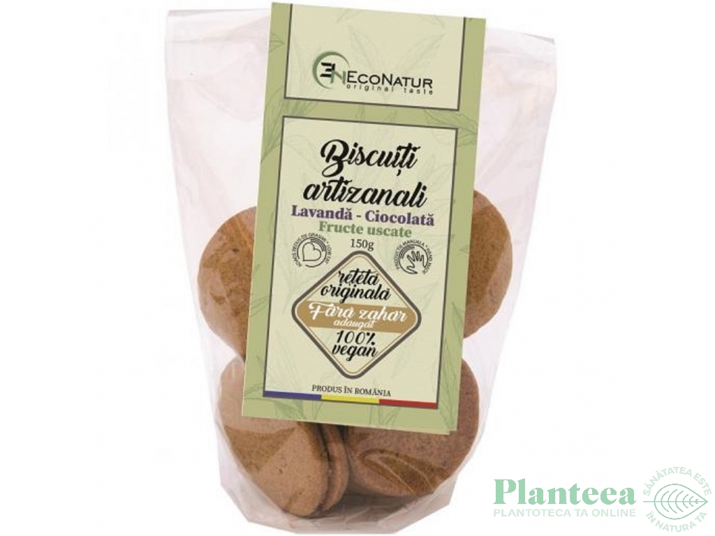 Biscuiti artizanali lavanda ciocolata fructe uscate fara zahar 150g - ECONATUR