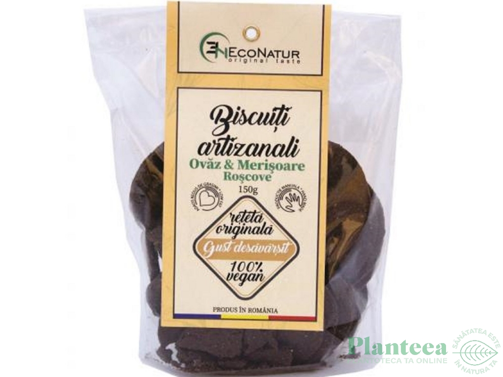 Biscuiti artizanali ovaz merisoare roscove 150g - ECONATUR