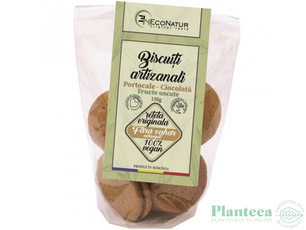 Biscuiti artizanali portocale ciocolata fructe uscate fara zahar 150g - ECONATUR