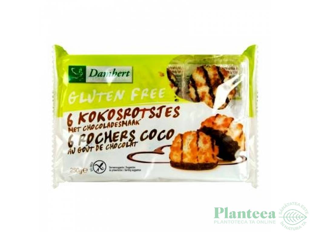 Biscuiti cocos ciocolata fara gluten 250g - DAMHERT NUTRITION