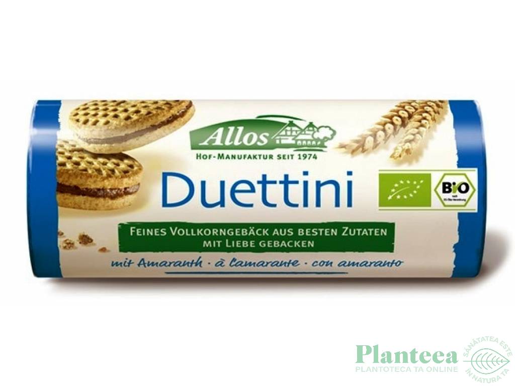 Biscuiti dubli crema cacao Duettini eco 90g - ALLOS