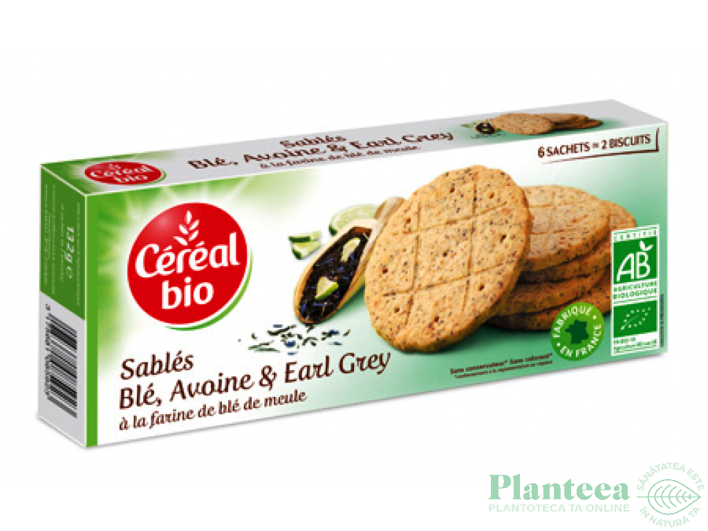 Biscuiti grau ovaz earl grey eco 132g - CEREAL BIO