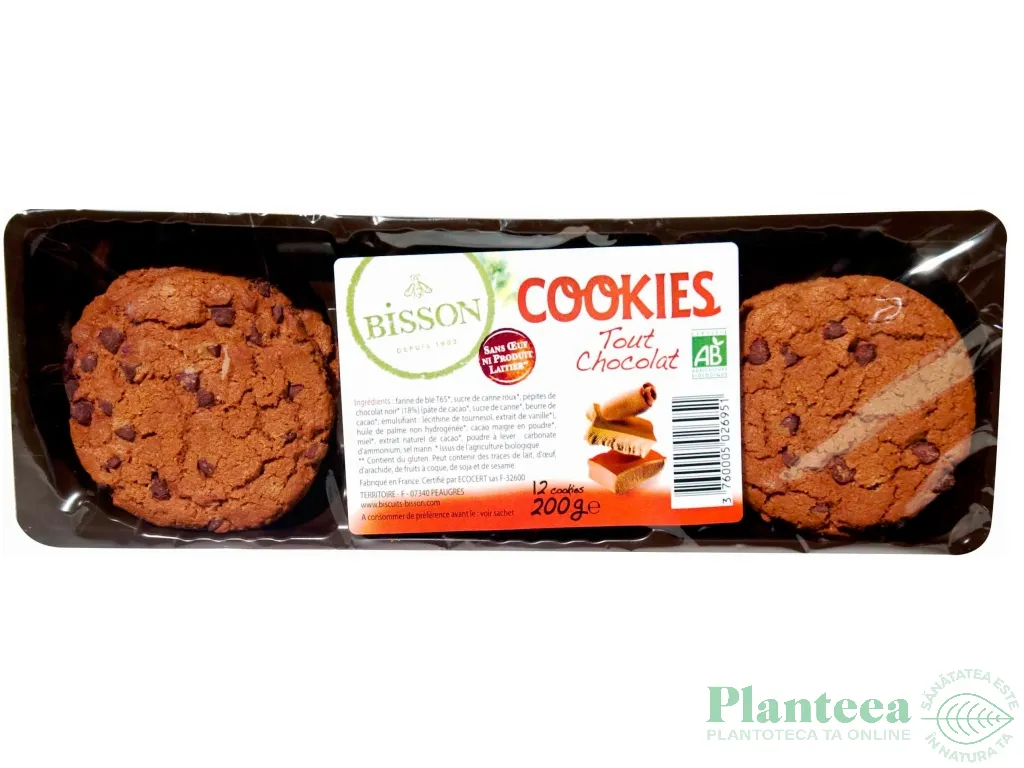 Biscuiti integrali pepite ciocolata eco 200g - BISSON