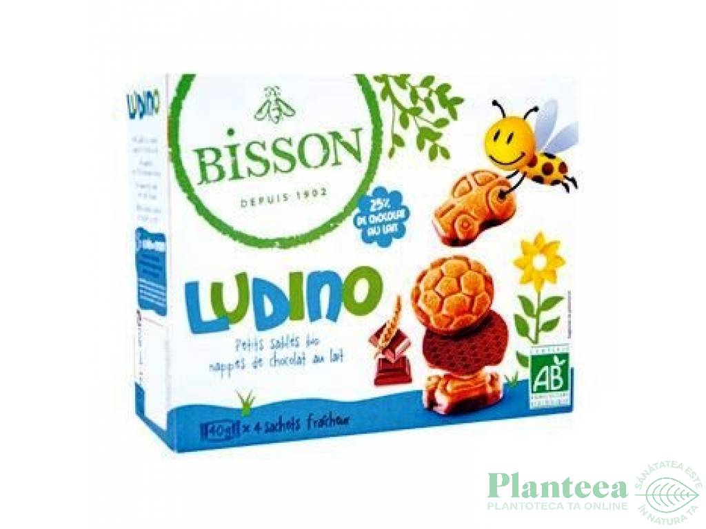 Biscuiti inveliti ciocolata lapte Ludino eco 160g - BISSON