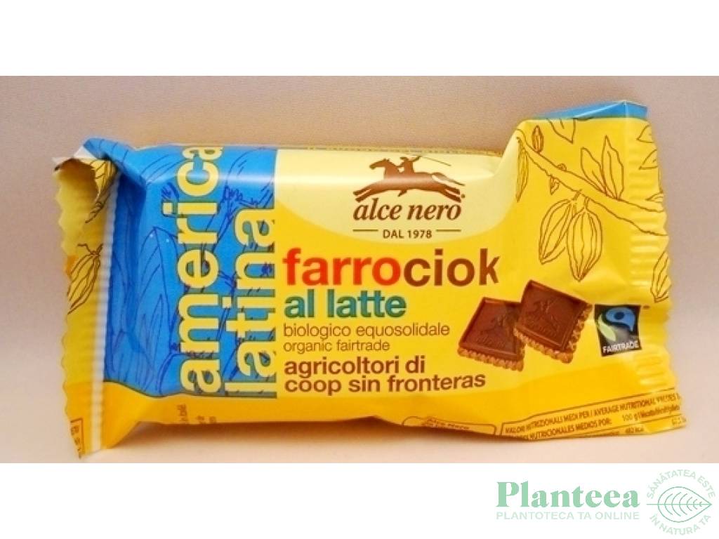 Biscuiti inveliti ciocolata lapte eco 28g - ALCE NERO