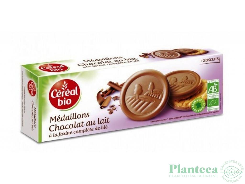 Biscuiti medalion ciocolata lapte eco 110g - CEREAL BIO
