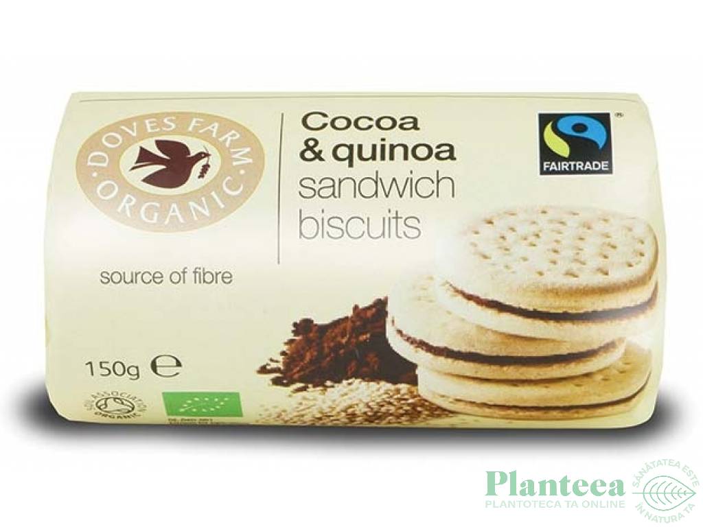 Biscuiti sandvici crema cacao quinoa eco 150g - DOVES FARM