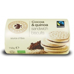 Biscuiti sandvici crema cacao quinoa eco 150g - DOVES FARM