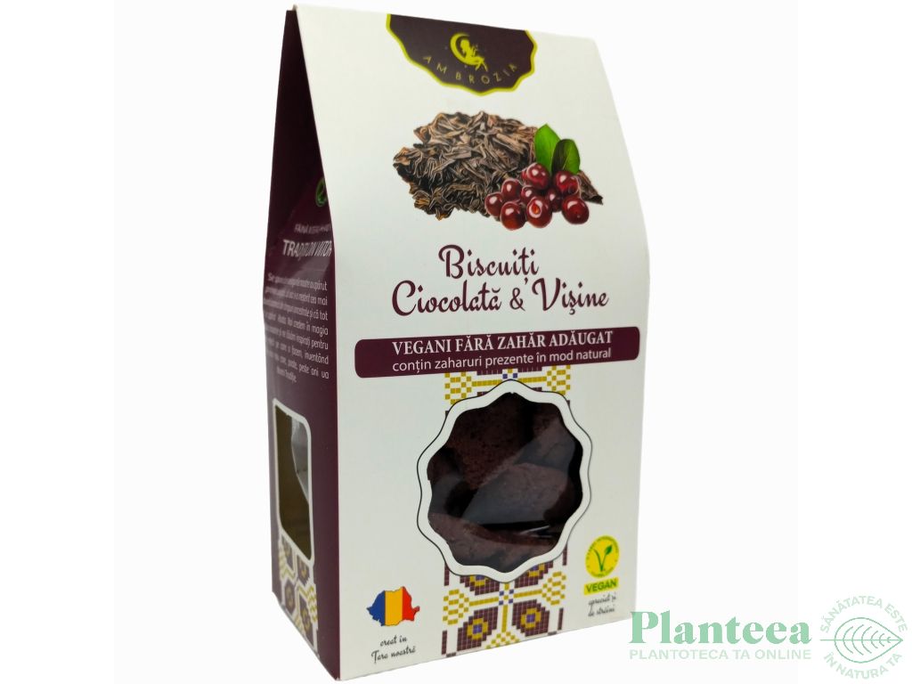 Biscuiti vegani ciocolata visine fara zahar 130g - AMBROZIA