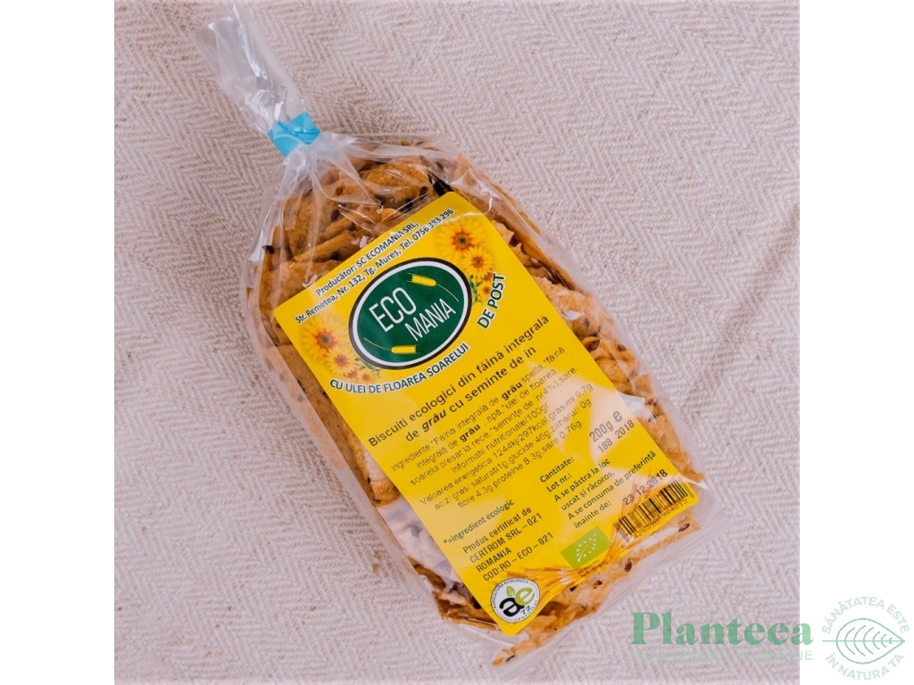 Biscuiti integrali seminte in eco 200g - ECOMANIA