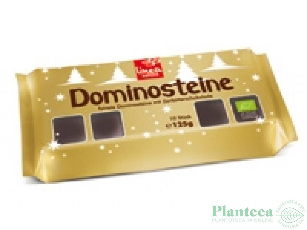 Dominouri ciocolata amaruie umplute crema mere eco 125g - LINEA NATURA