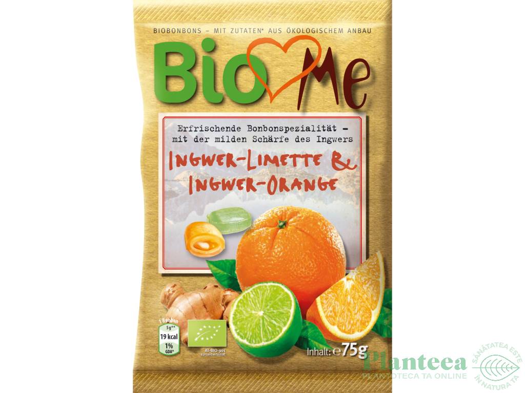 Bomboane ghimbir lime/ghimbir portocala eco 75g - BIO LOVES ME