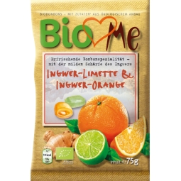 Bomboane ghimbir lime/ghimbir portocala eco 75g - BIO LOVES ME