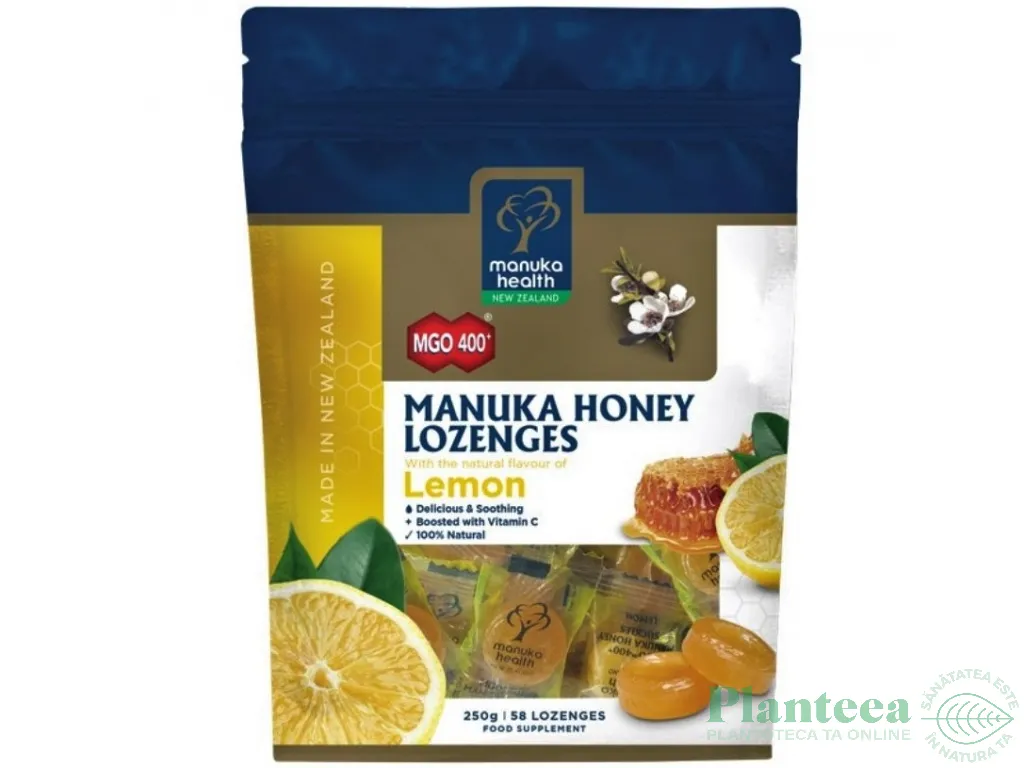 Bomboane miere Manuka lamaie 58cp - MANUKA HEALTH