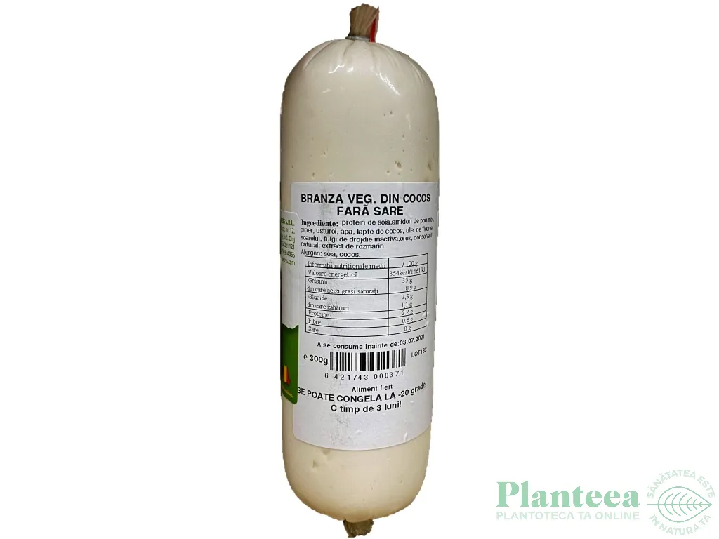 Branza vegana soia cocos simplu fara sare 300g - IEZERESS