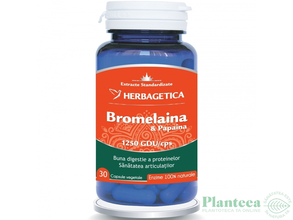 Bromelaina papaina 30cps - HERBAGETICA