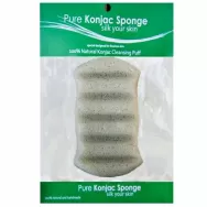 Burete konjac argila verde pt corp piele grasa 13,5cm - PURE KONJAC SPONGE