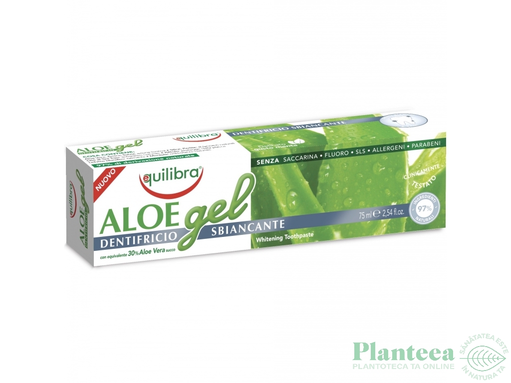 Pasta dinti albire aloe gel 75ml - EQUILIBRA