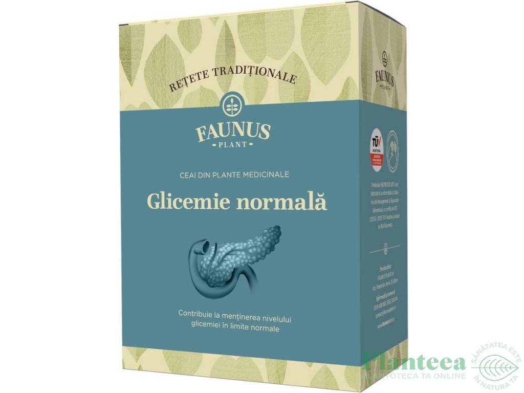 Ceai glicemie normala Retete Traditionale 180g - FAUNUS PLANT