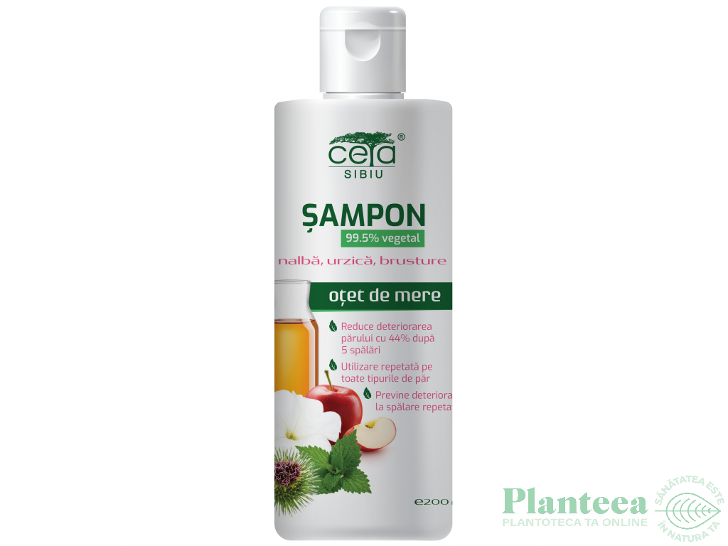 Sampon 99,5%vegetal otet mere nalba urzica brusture 200ml - CETA SIBIU