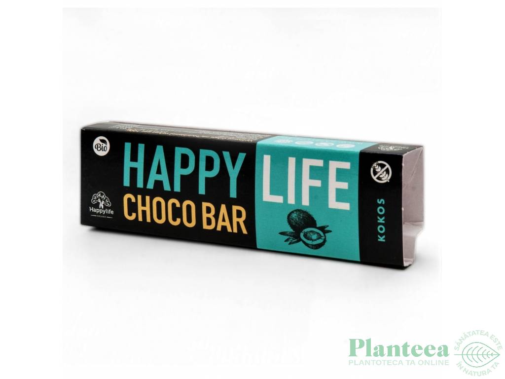 Baton vegan ciocolata cocos eco 35g - HAPPYLIFE